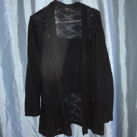 Renuar XL Black Textured Cardigan , classy cardigan to dress up any outfit - Picture 1 of 8